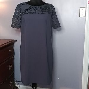 Ann Taylor Crocheted Yoke Party Dress 10P Sheath